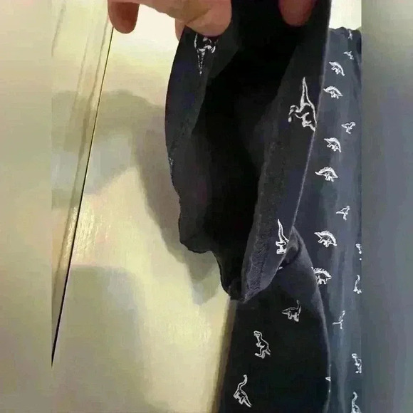 Dinosaur pattern novelty graphic tee Navy/white Men’s L Bronto/T-Rex/ stego - Picture 3 of 8